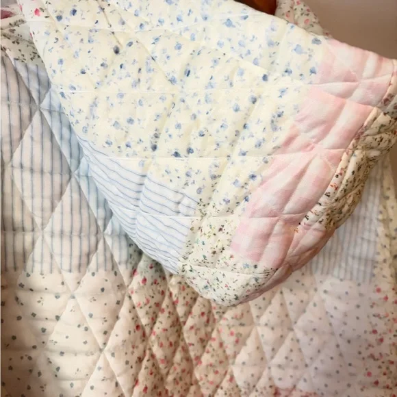 NWT Women's Quilted Patchwork Hoodie - Pastel Pink, Blue and Cream - Picture 11 of 11